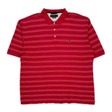 Tommy Hilfiger Striped Polo Shirt - 2XL Red Cotton
