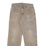 DICKIES Mens Regular Fit Beige Denim Straight Leg W32 L32 Zip Cotton Blend Jeans