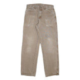 DICKIES Mens Regular Fit Beige Denim Straight Leg W32 L32 Zip Cotton Blend Jeans