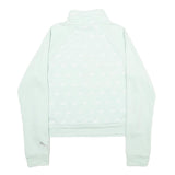PUMA Womens White 1/4 Zip S Cotton Blend Sweatshirt Pullover Casual Activewear