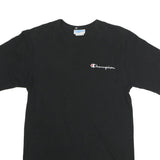 CHAMPION Mens Black Graphic T-Shirt S Short Sleeve Crew Neck Logo Print