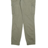 PIER ONE Womens Cotton Blend Slim Cargo Trousers Olive Green W34 L30 Casual