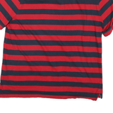 NAUTICA Mens Red & Navy Striped Short Sleeve Polo Shirt XL Cotton Blend Casual