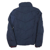TOMMY HILFIGER Womens Navy Blue Zip Jacket XS Polyester Blend Plain Casual Warm