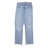 LEVI'S 501 Womens Jeans Blue Regular Straight Denim Stone Wash W24 L26