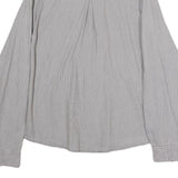 GIN & TONIC Womens Grey & White Striped Shirt M Cotton Blend Long Sleeve Casual