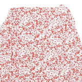 CREW CLOTHING Womens Red & White Floral Printed V-Neck Long Sleeve Top M