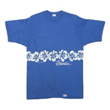 CRAZY SHIRT Mens Blue Hawaii T-Shirt M Short Sleeve Crew Neck Floral Print
