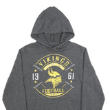 NFL Mens Grey Vikings Football Pullover Hoodie S Casual Cotton Blend