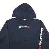 CHAMPION Mens Navy Blue Wheaton College Pullover Hoodie L College Logo