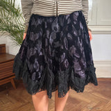 Unbranded Lace Midi Skirt - 29W UK 10 Black Velvet