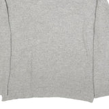 LAUREN RALPH LAUREN Womens Grey Plain Crew Neck Cotton Jumper L Classic Knitwear