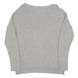 LAUREN RALPH LAUREN Womens Grey Plain Crew Neck Cotton Jumper L Classic Knitwear