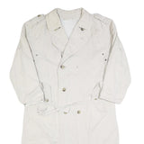 Mens Beige Cotton Button Jacket L Plain Classic Coat Casual Lightweight