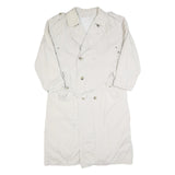 Mens Beige Cotton Button Jacket L Plain Classic Coat Casual Lightweight