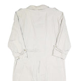 Mens Beige Cotton Button Jacket L Plain Classic Coat Casual Lightweight