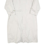 Mens Beige Cotton Button Jacket L Plain Classic Coat Casual Lightweight