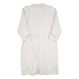 Mens Beige Cotton Button Jacket L Plain Classic Coat Casual Lightweight