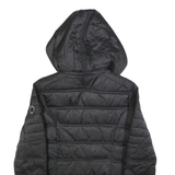NAUTICA Womens Black Hooded Jacket S Polyester Quilted Zip Up Puffer Hooded