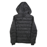 NAUTICA Womens Black Hooded Jacket S Polyester Quilted Zip Up Puffer Hooded