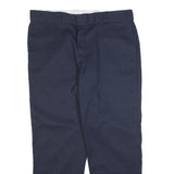 DICKIES Mens Cotton Blend Navy Regular Straight Trousers W40 L30 Workwear Casual
