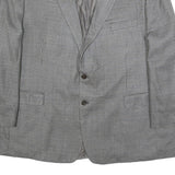 LAUREN RALPH LAUREN Mens Grey & Black Tailored Silk Blend Classic Jacket 2XL