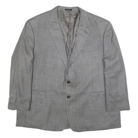 LAUREN RALPH LAUREN Mens Grey & Black Tailored Silk Blend Classic Jacket 2XL