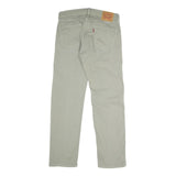 LEVI'S Mens Cotton Blend Beige Regular Straight Trousers W33 L32 Casual Zip