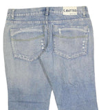 C MATTEO Mens Shorts Blue Denim XL W38 Distressed Casual Cotton Blend