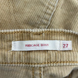 Levis Boot Cut Cord Trousers - 27″ Waist Beige Cotton