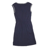 BODEN Womens Blue Cotton Blend Day Jersey Floral Embroidered Sleeveless UK 6