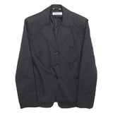 MARELLA Womens Black Jacket UK 12 Cotton Blend Button Classic Tailored Plain