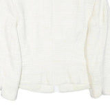 PHASE EIGHT Womens White Textured Jacket S Polyester Blend Button Closure