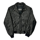 Members Only Leather Jacket - Medium Black Leather