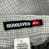 Quiksilver Checked Chino Shorts - 38W 9L Grey Cotton