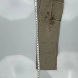 Carhartt Double Knee Cargo Trousers - 33W 34L Khaki Cotton
