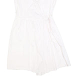 MAX&CO Womens White Cotton Blend Wrap Dress Sleeveless Short UK 8 Summer
