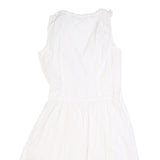 MAX&CO Womens White Cotton Blend Wrap Dress Sleeveless Short UK 8 Summer