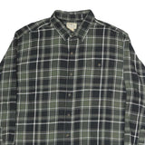 BLUE MOUNTAIN Mens Green & Black Check Shirt XL Cotton Long Sleeve Casual