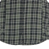 BLUE MOUNTAIN Mens Green & Black Check Shirt XL Cotton Long Sleeve Casual