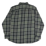 BLUE MOUNTAIN Mens Green & Black Check Shirt XL Cotton Long Sleeve Casual