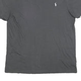 POLO RALPH LAUREN Mens Grey V-Neck Cotton Blend T-Shirt M Classic Short Sleeve