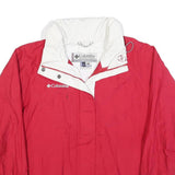 COLUMBIA Womens Red & White Outdoor Jacket XL Polyester Blend Zip Lightweight