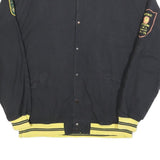 OPERATOR Mens Black & Yellow Button Jacket L Cotton Plain Casual Outerwear