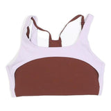 NIKE Womens Brown & White Sports Top Sleeveless Scoop Neck S Athletic Gym