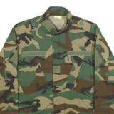 Mens Green & Brown Camouflage Zip Jacket L Cotton Blend Military Style Outdoor