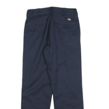 DICKIES Mens Cotton Navy Regular Straight Trousers W32 L32 Workwear Zip Closure
