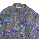 TESS Womens Black & Purple Floral Print Long Sleeve Collared Shirt UK 10