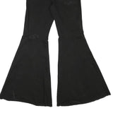 VIBRANT Womens Cotton Blend Black Regular Flared Trousers W25 L29 Stylish Retro