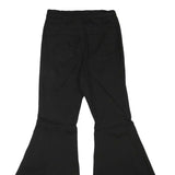 VIBRANT Womens Cotton Blend Black Regular Flared Trousers W25 L29 Stylish Retro